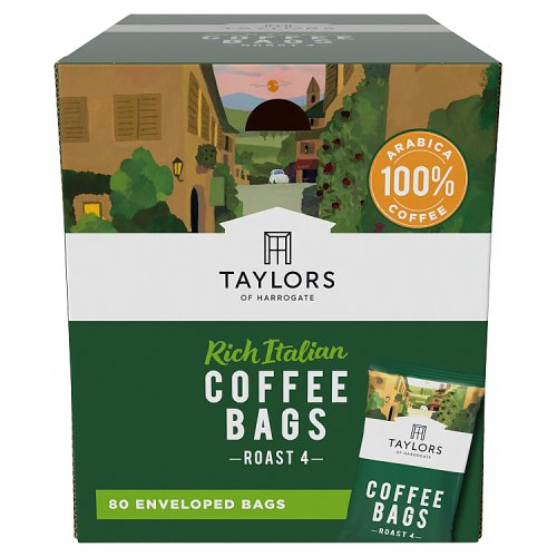 Taylors Of Harrogate Rich Italian Coffee Bags 80s pack shot
