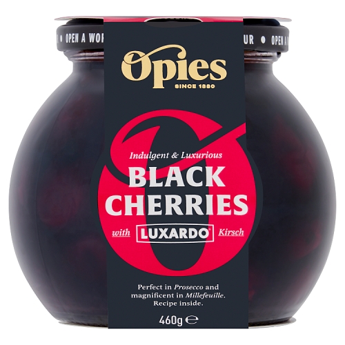 Opies Black Cherries with Kirsch 460g pack shot