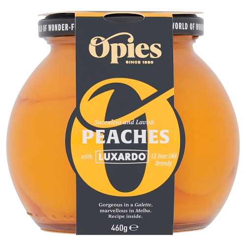 Opies Peaches with Luxardo Aged Brandy 460g pack shot
