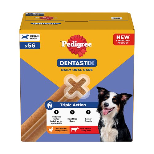Pedigree Dentastix Daily Dental Chews Medium Dog 56 Sticks pack shot