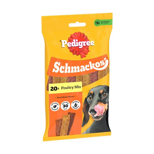 Pedigree Schmackos Dog Treats With Poultry 20 Sticks 144g pack shot