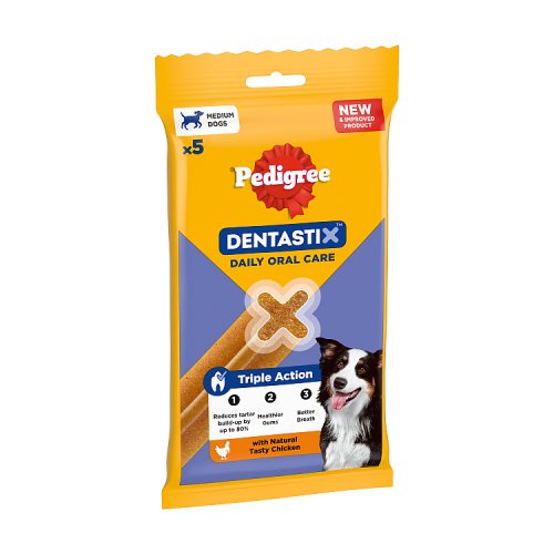 Pedigree Dentastix Dental Medium Dog Treats 5's 128g pack shot