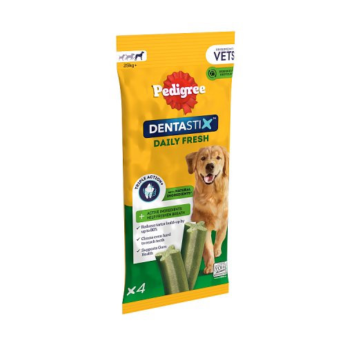 Pedigree Dentastix Fresh Daily Dental Chews Large Dog 4 Sticks pack shot