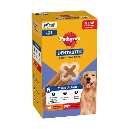 Pedigree Dentastix Daily Dental Chews Large Dog 21 Sticks pack shot