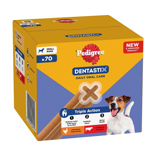 Pedigree Dentastix Daily Dental Chews Small Dog 70 Sticks pack shot