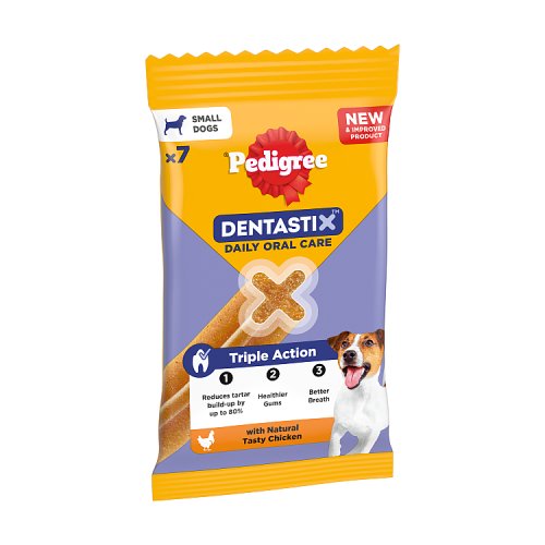 Pedigree Dentastix Daily Dental Chews Young Small Dog 7 Sticks 110g pack shot