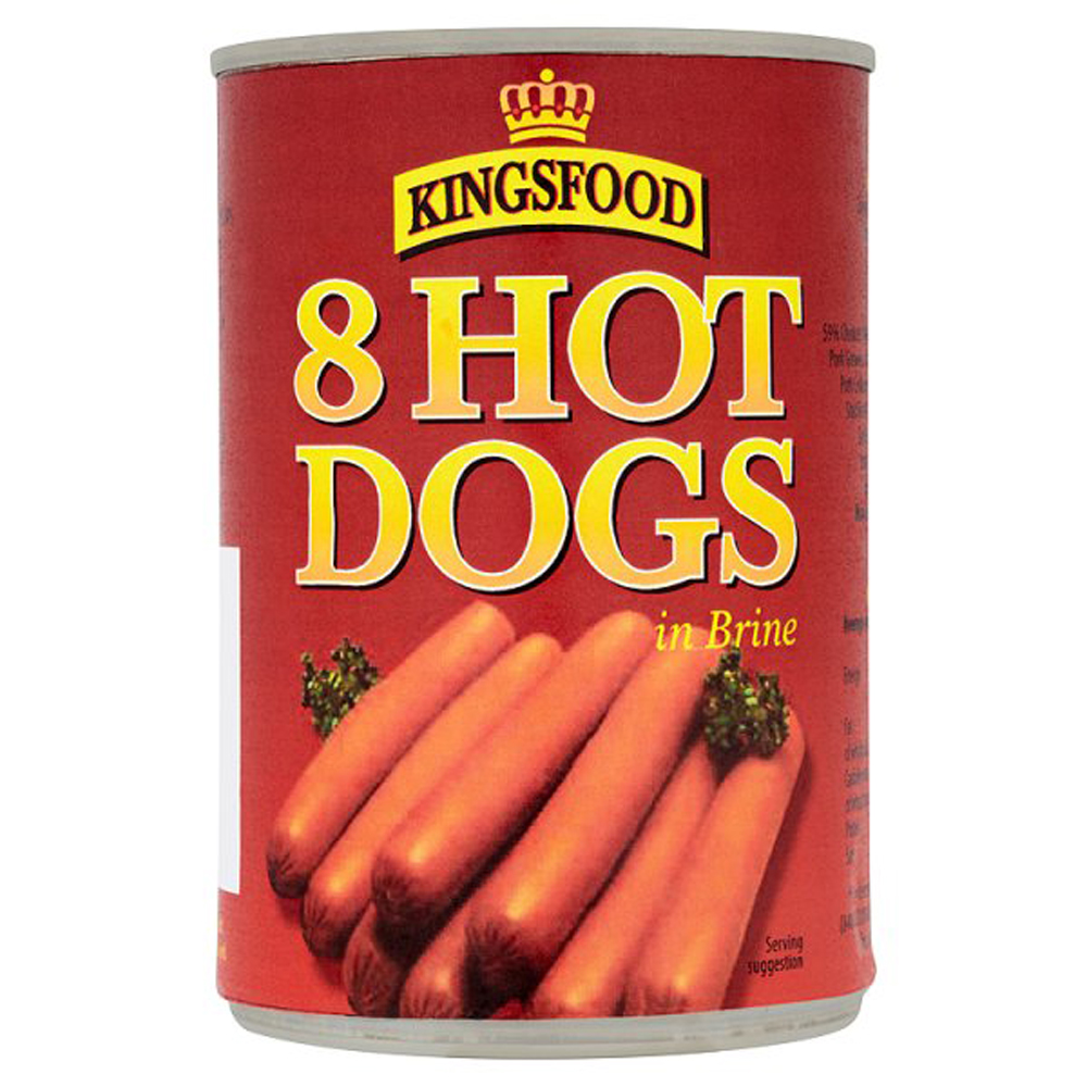 Kingsfood Hot Dog Sausages 8's 400g pack shot