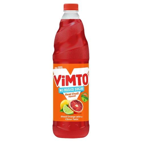 Vimto Blood Orange Lemon & Lime Squash 1Ltr pack shot