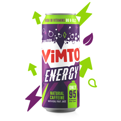 Vimto Energy Natural Caffeine & Real Fruit Juice PM £1 500ml pack shot
