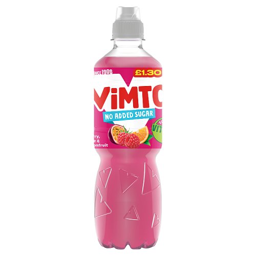 Vimto Still Sportscap Raspberry Orange & Passionfruit PM £1.30 500ml pack shot