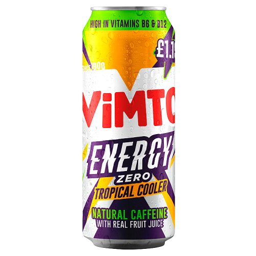 Vimto Energy Tropical PM £1.19 500ml pack shot