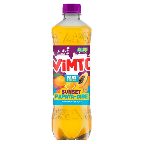 Vimto Fans Edition Sunset Papayadise PM £1.25 500ml pack shot