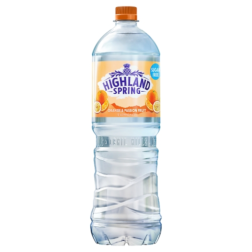 Highland Spring Orange & Passionfruit Water 1.25Ltr pack shot