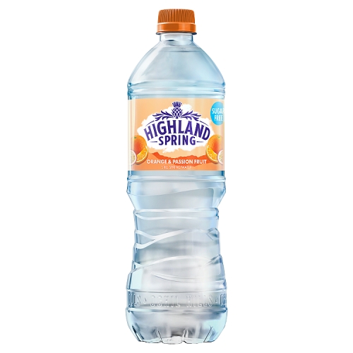 Highland Spring Orange & Passionfruit Water 750ml pack shot