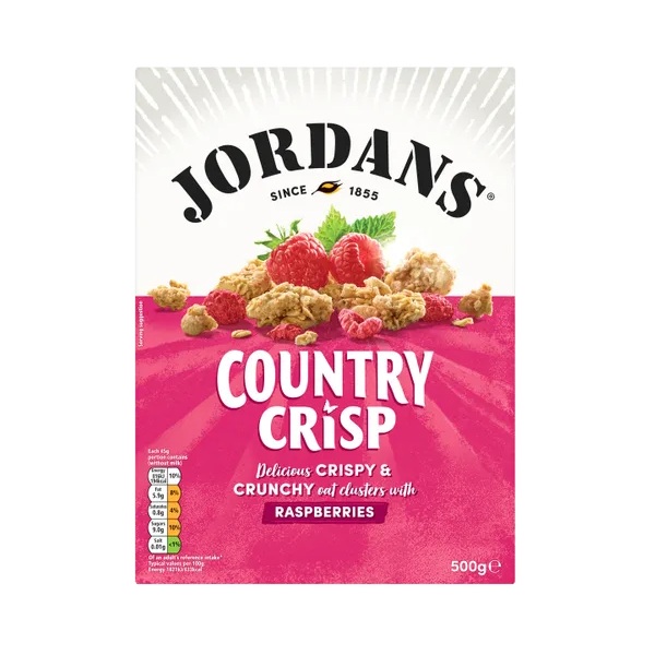 Jordans Country Crisp Raspberry 500g pack shot