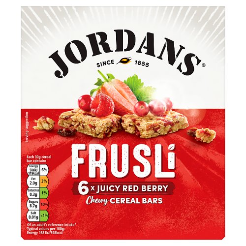Jordans Frusli Bar Red Berries 6pk 163g pack shot