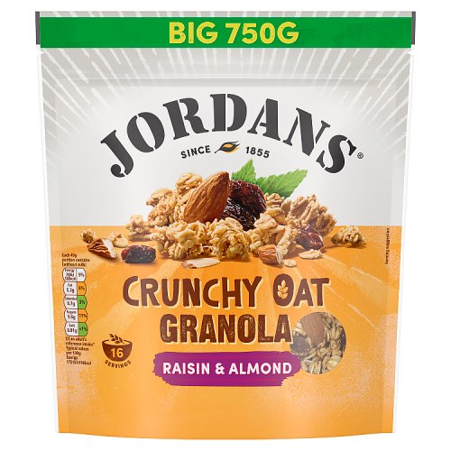Jordans Crunchy Oat Granola Raisin & Almond 750g pack shot