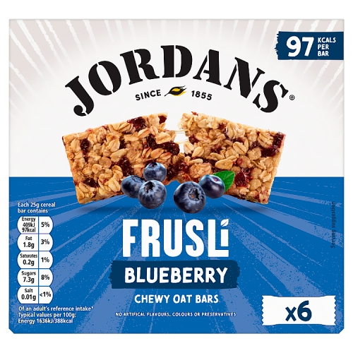 Jordans Frusli Blueberry Cereal Bars 6 x 30GG 6X30Gg pack shot