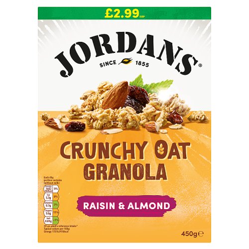 Jordans Granola Raisin & Almond 450g PM £2.99 pack shot