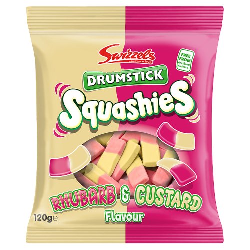 Swizzels Squashies Rhubarb & Custard 120g pack shot
