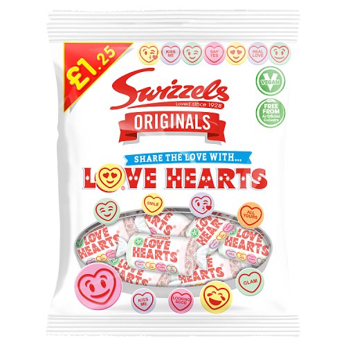 Swizzels Original Love Hearts PM £1.25 125g pack shot