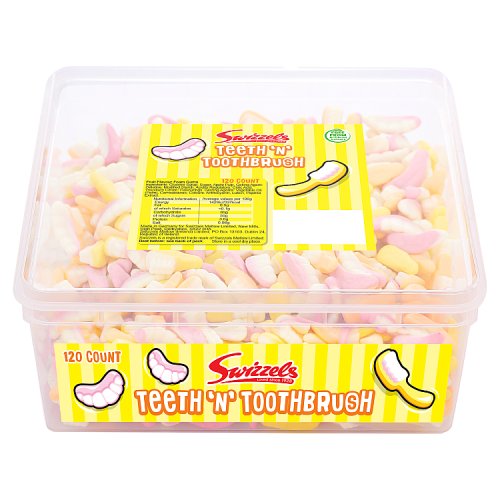 Swizzels Teeth & Toothbrushes Tub 120pk pack shot