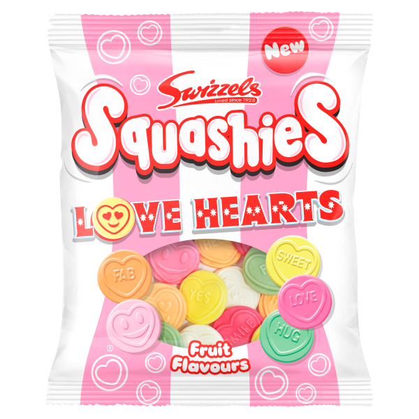Swizzels Squashies Love Hearts PM £1.15 120g pack shot