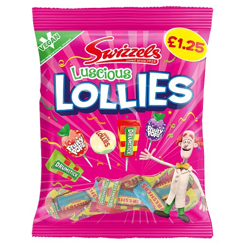 Swizzels Luscious Lollies Bag PM £1.25 132g pack shot