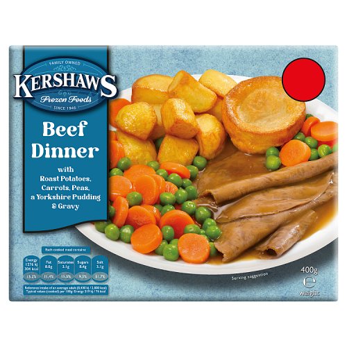 Kershaws Beef Dinner PM £2.75 400g pack shot