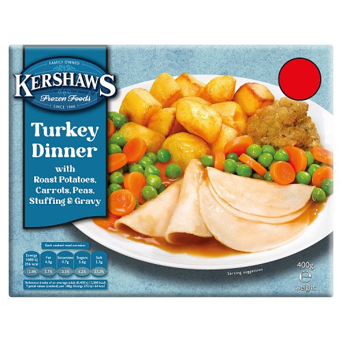 Kershaws Turkey Dinner PM £2.75 400g pack shot