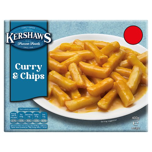 Kershaws Chip Shop Curry & Chips PM £1.89 400g pack shot
