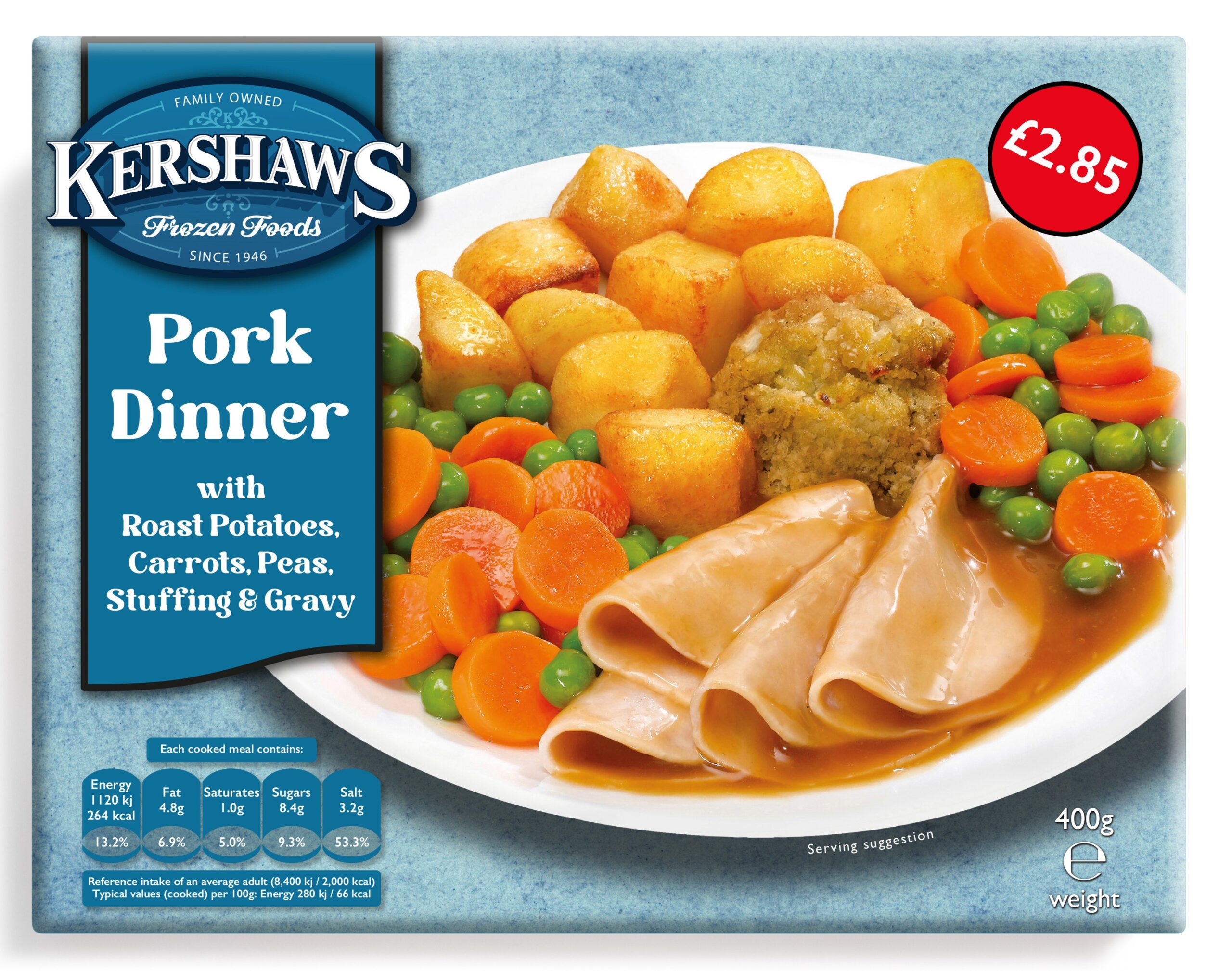 12 Kershaws Pork Dinner £2.85 400g pack shot