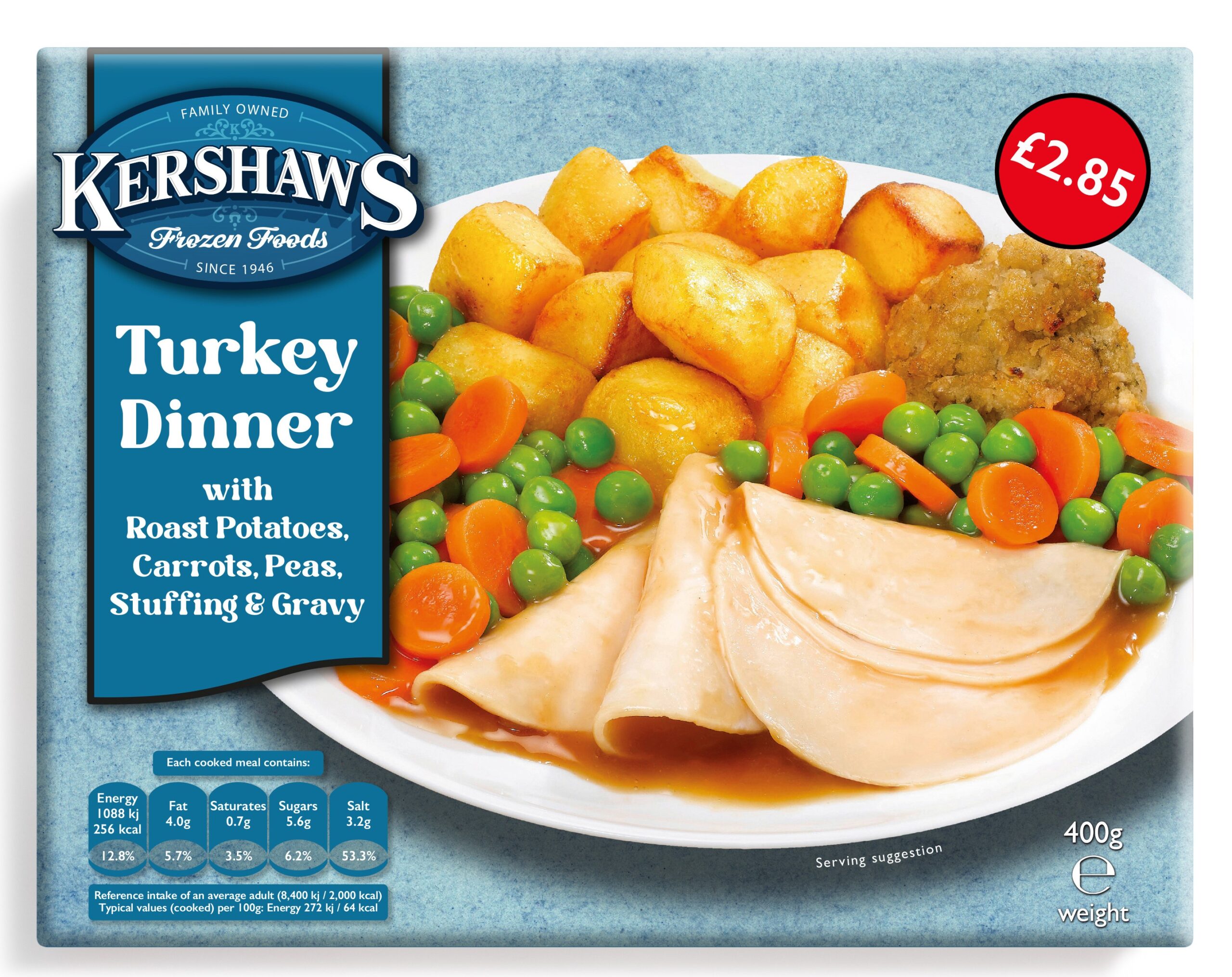 12 Kershaws Turkey Dinner £2.85 400g pack shot