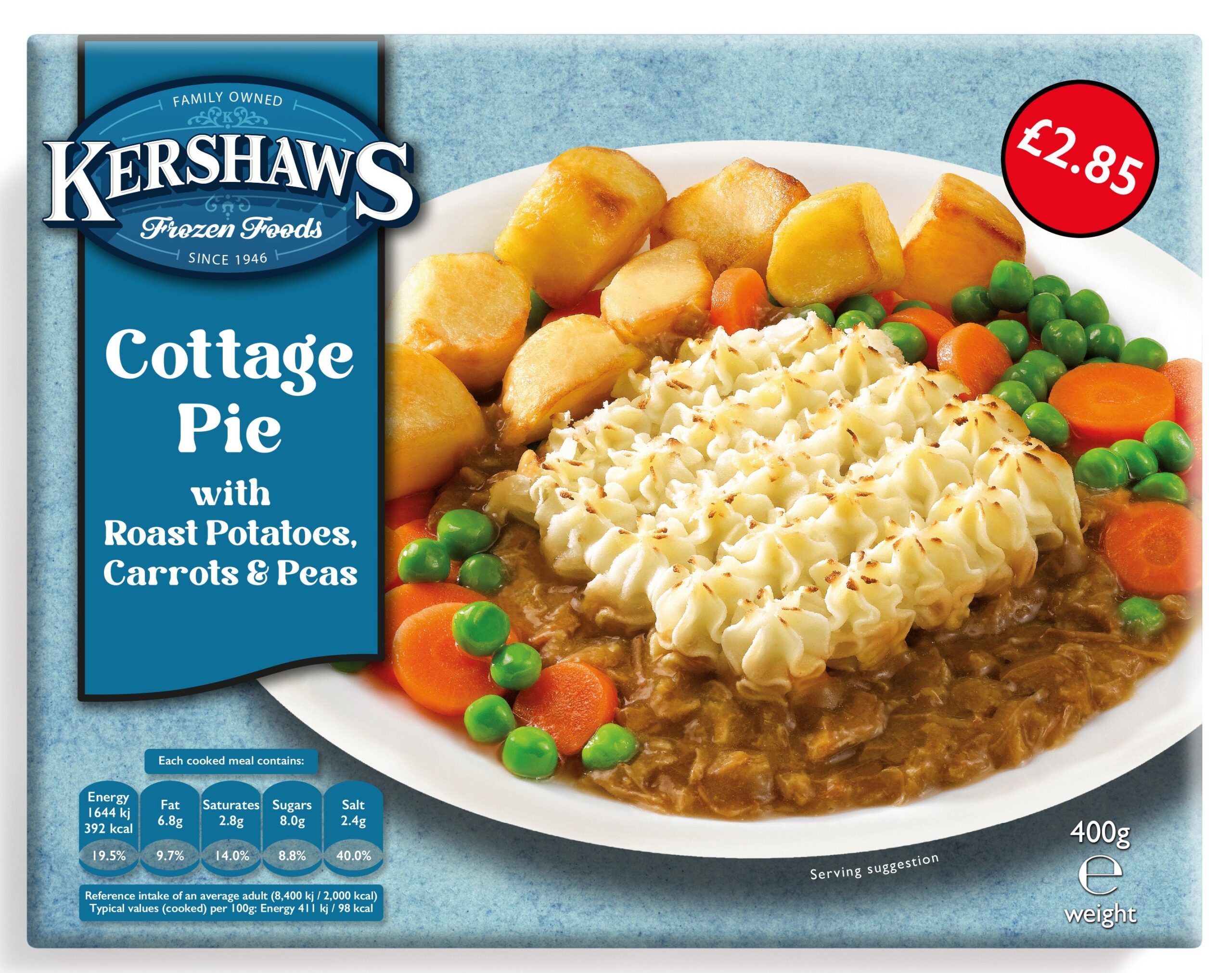 12 Kershaws Cottage Pie £2.85 400g pack shot