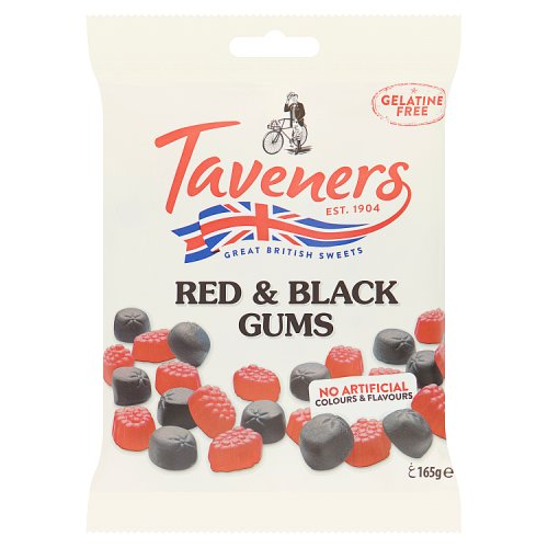 Taveners Red & Black Gums 165g pack shot