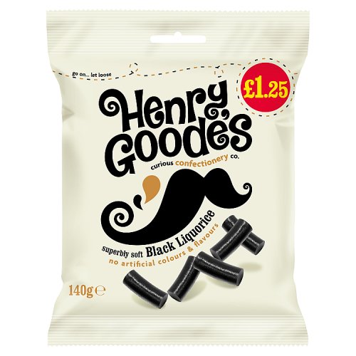 Henry Goode Soft Eating Liquorice PM £1.25 140g pack shot