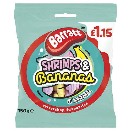 Barratt Shrimps & Bananas PM £1.15 120g pack shot