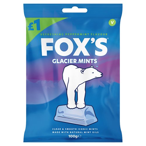Foxs Glacier Mints PM £1 100g pack shot