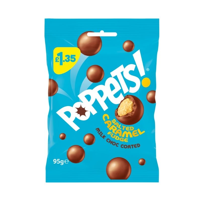 Poppets Bag Salted Caramel PM £1.35 95g pack shot
