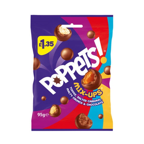 Poppets Bag Mix Ups PM £1.35 95g pack shot