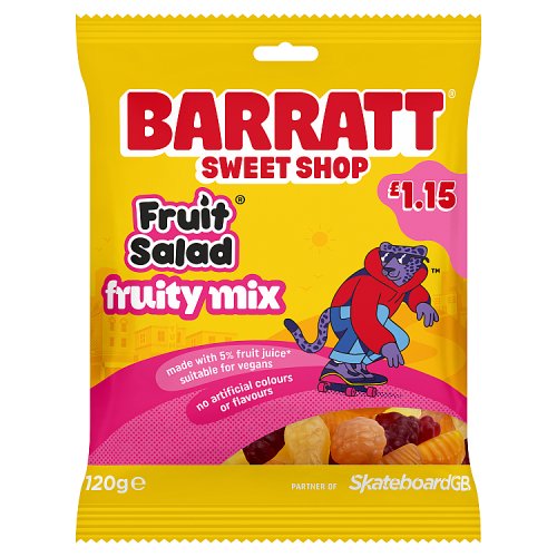 Barratt Fruit Salad Fruity Mix PM £1.15 120g pack shot