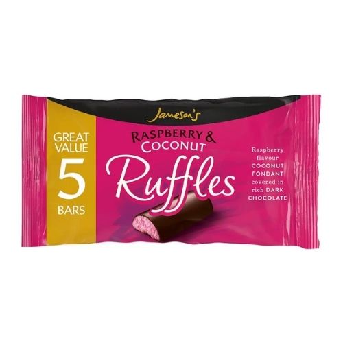 Jamesons Raspberry Ruffle Multipack (Branded SRP) 130g pack shot