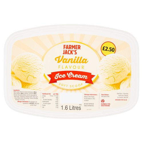 Farmer Jacks Vanilla Soft Scoop PM £2.50 1.6Ltr pack shot