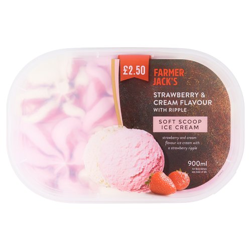 Farmer Jacks Strawberry & Cream PM £2.50 900ml pack shot