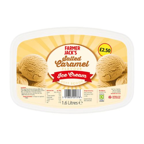 Farmer Jacks Salted Caramel Soft Scoop PM £2.50 1.6Ltr pack shot