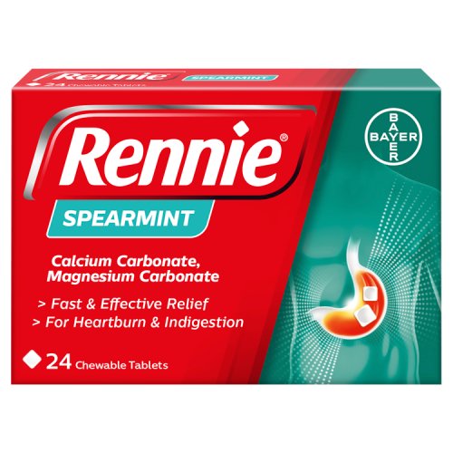 Rennies Heartburn And Indigestion Spearmint 24s pack shot
