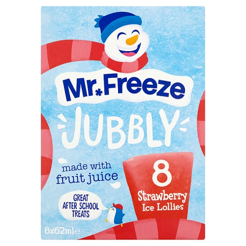 Jubbly Strawberry Ice Lollies 8pk (8 x 62ml) pack shot