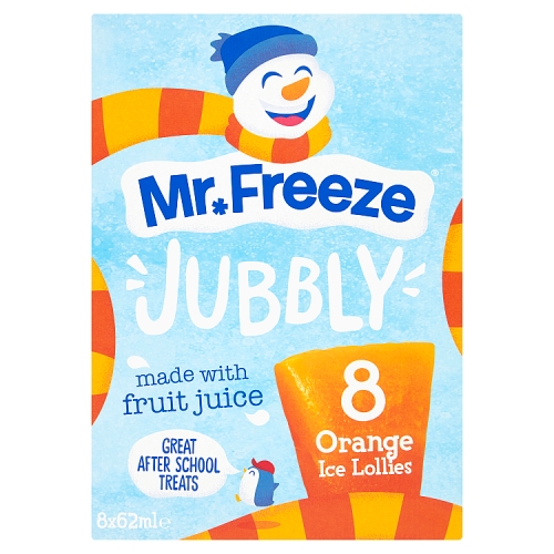 Jubbly Orange Ice Lollies 8pk (8 x 62ml) pack shot