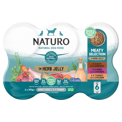 Naturo Meaty Selection in Herb Jelly 6pk (6 x 390g) pack shot
