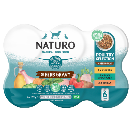Natruo Poulty Selection in Herb Gravy 6pk (6 x 390g) pack shot
